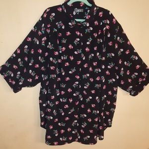 Brand New Plus Size Button Down Floral Top